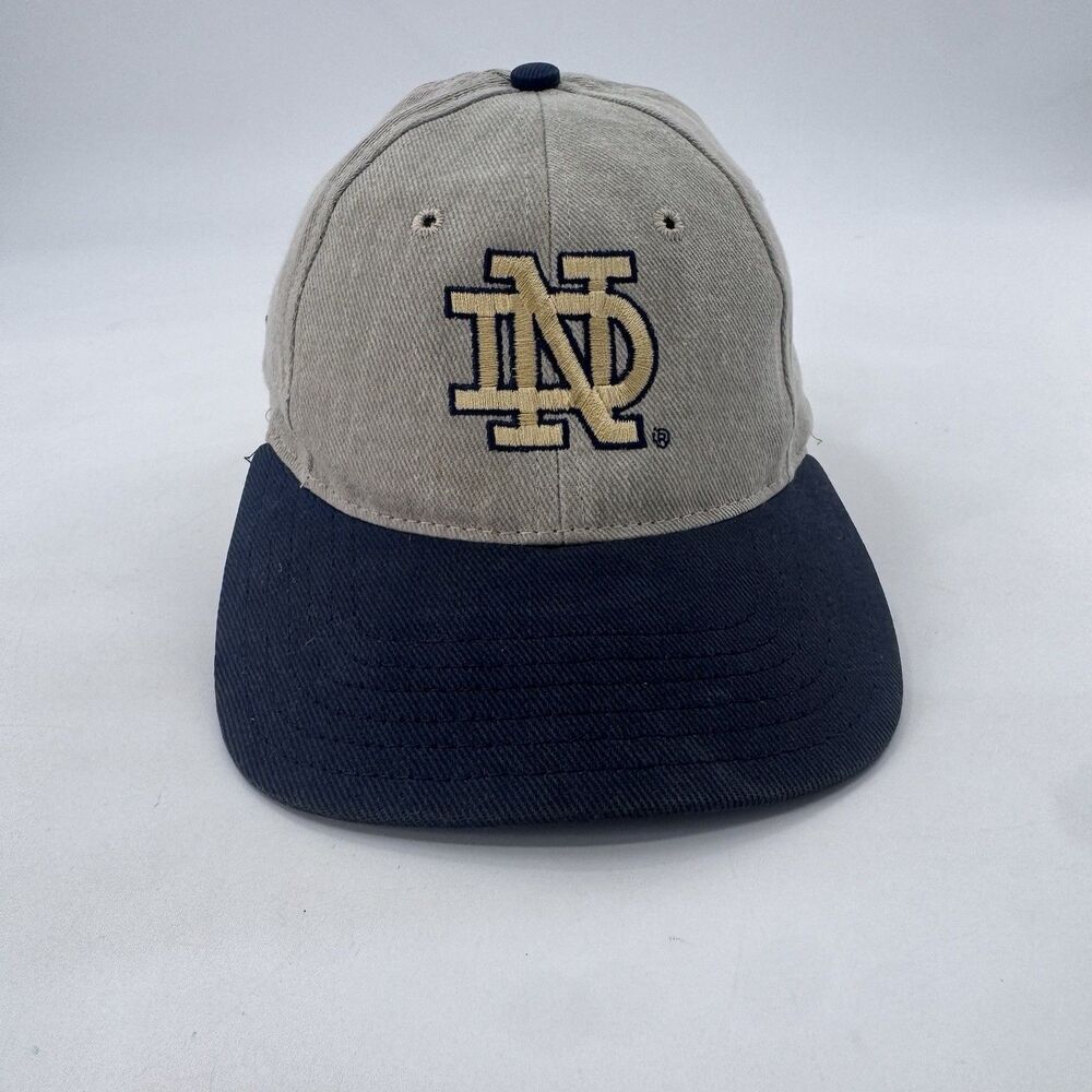 Notre Dame Fighting Irish Vintage Strap-Back Hat HTF Made USA Dad Fast Shipping